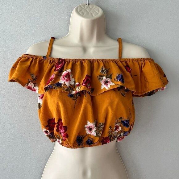 Feathers Floral Crop Top Size S - Picture 1 of 6